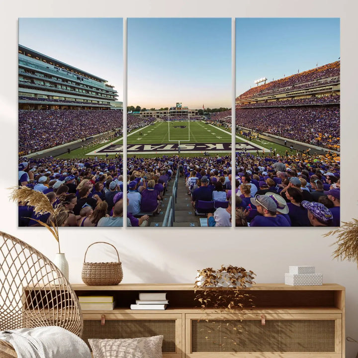 Kansas State University Wildcats Football Team Print - Manhattan Bill Snyder Family Football Stadium Wall Art Canvas Print