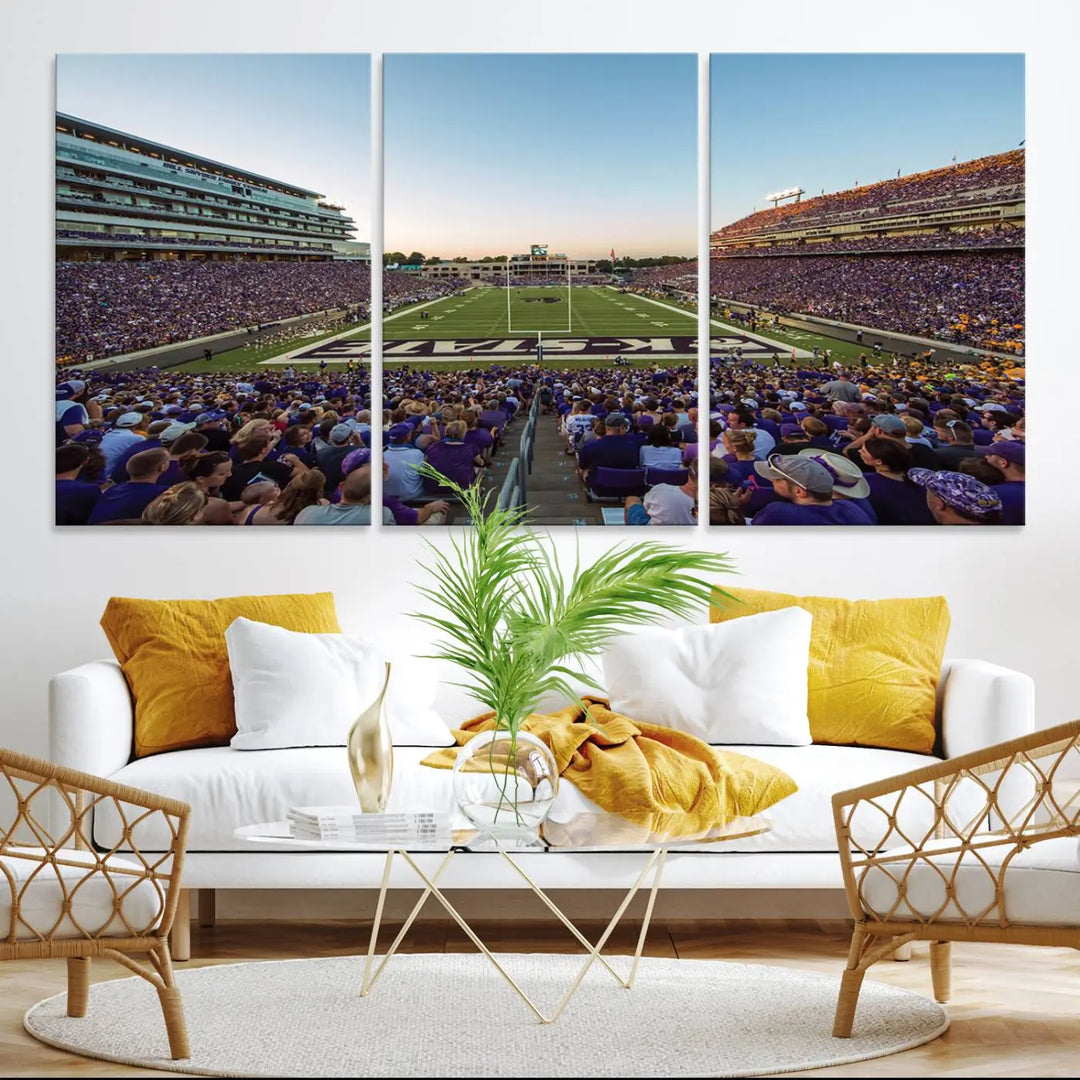 Kansas State University Wildcats Football Team Print - Manhattan Bill Snyder Family Football Stadium Wall Art Canvas Print