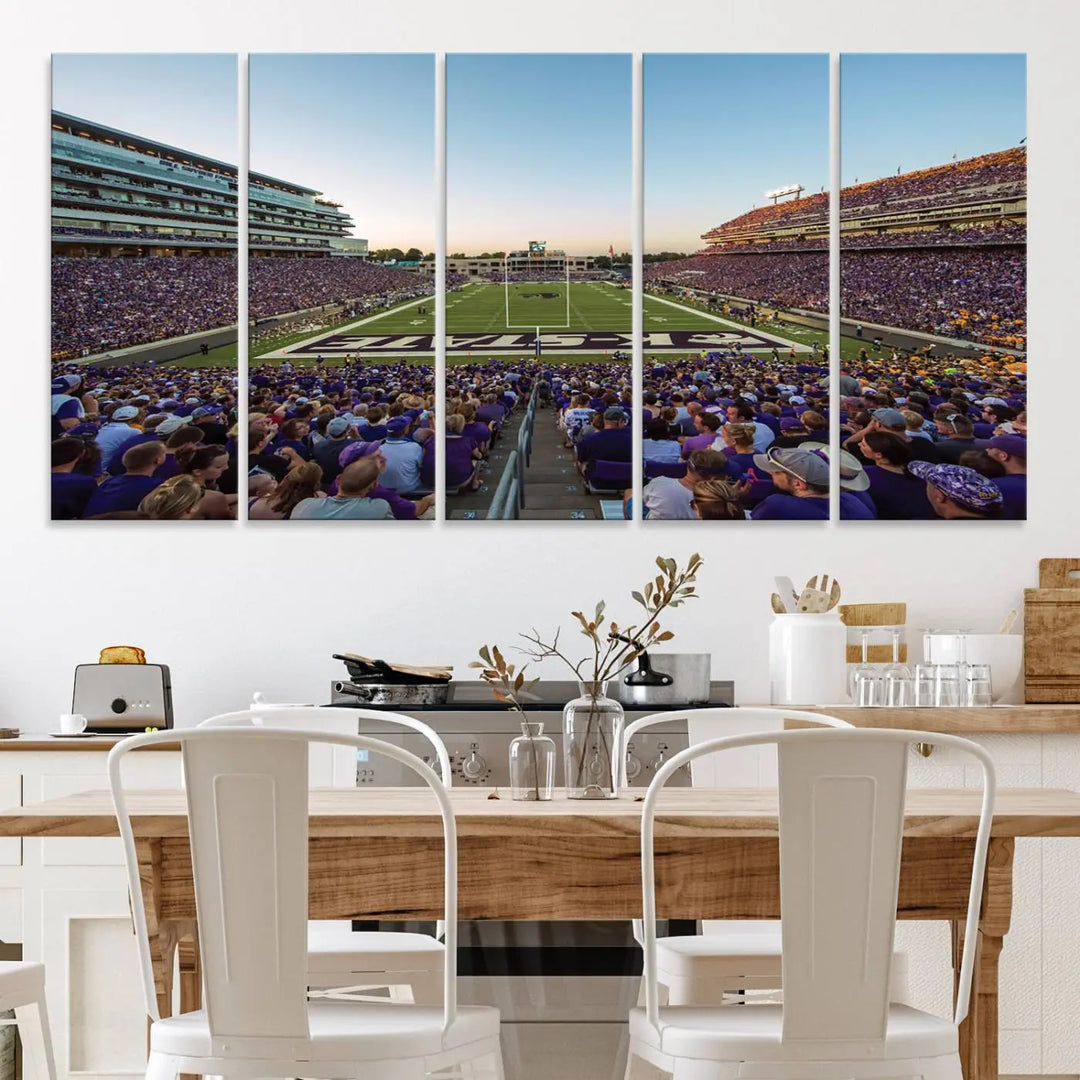 Kansas State University Wildcats Football Team Print - Manhattan Bill Snyder Family Football Stadium Wall Art Canvas Print