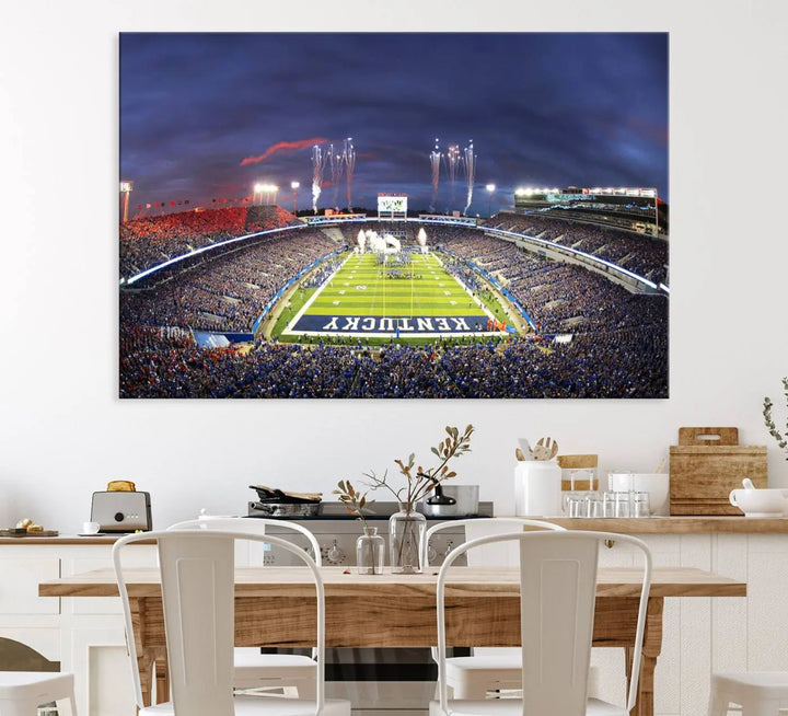 Kroger Field Canvas Wall Art - Kentucky Stadium Wall Art Print - Sunset Football Stadium Wall Decor - Kroger Field Lexington Art