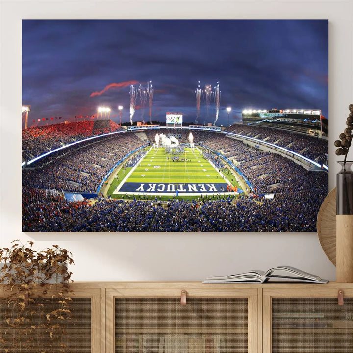 Kroger Field Canvas Wall Art - Kentucky Stadium Wall Art Print - Sunset Football Stadium Wall Decor - Kroger Field Lexington Art