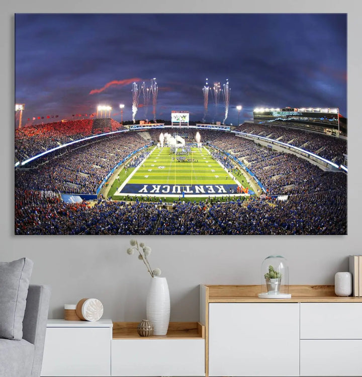 Kroger Field Canvas Wall Art - Kentucky Stadium Wall Art Print - Sunset Football Stadium Wall Decor - Kroger Field Lexington Art