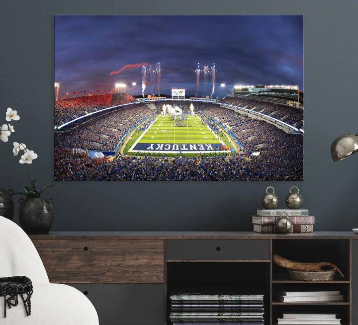 Kroger Field Canvas Wall Art - Kentucky Stadium Wall Art Print - Sunset Football Stadium Wall Decor - Kroger Field Lexington Art