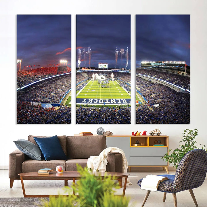 Kroger Field Canvas Wall Art - Kentucky Stadium Wall Art Print - Sunset Football Stadium Wall Decor - Kroger Field Lexington Art