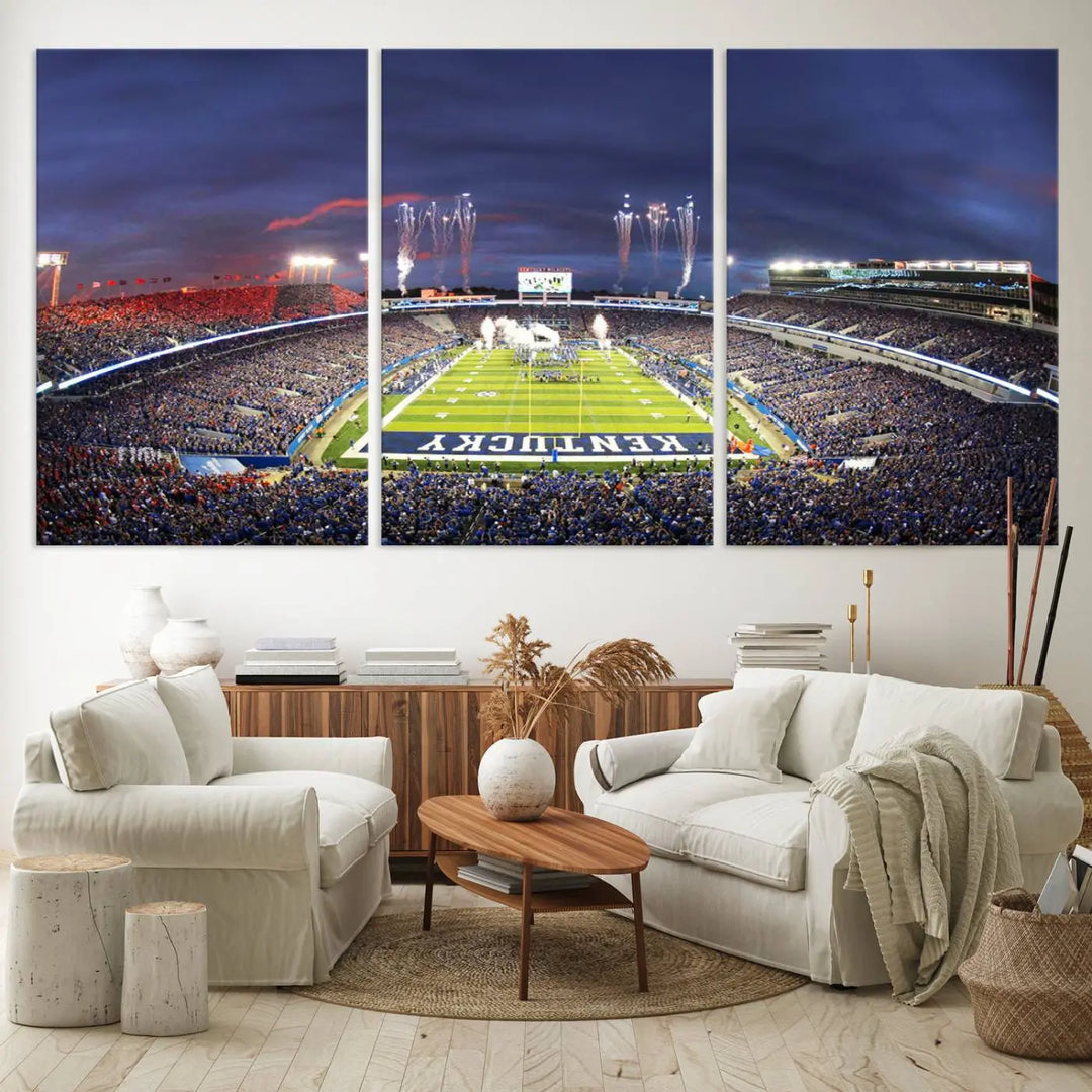 Kroger Field Canvas Wall Art - Kentucky Stadium Wall Art Print - Sunset Football Stadium Wall Decor - Kroger Field Lexington Art