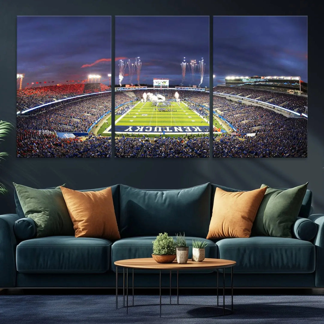 Kroger Field Canvas Wall Art - Kentucky Stadium Wall Art Print - Sunset Football Stadium Wall Decor - Kroger Field Lexington Art