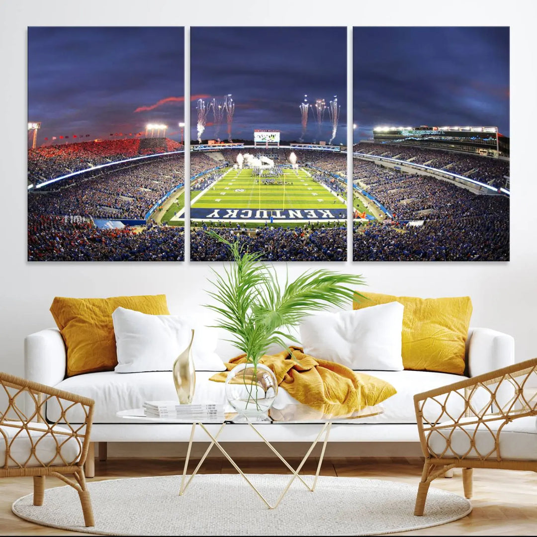 Kroger Field Canvas Wall Art - Kentucky Stadium Wall Art Print - Sunset Football Stadium Wall Decor - Kroger Field Lexington Art