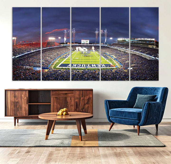 Kroger Field Canvas Wall Art - Kentucky Stadium Wall Art Print - Sunset Football Stadium Wall Decor - Kroger Field Lexington Art