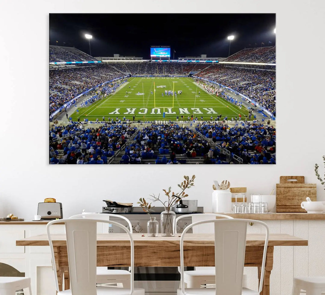 Kroger Field Canvas Wall Art - Kentucky Stadium Wall Art Print - Sunset Football Stadium Wall Decor - Kroger Field Lexington Art