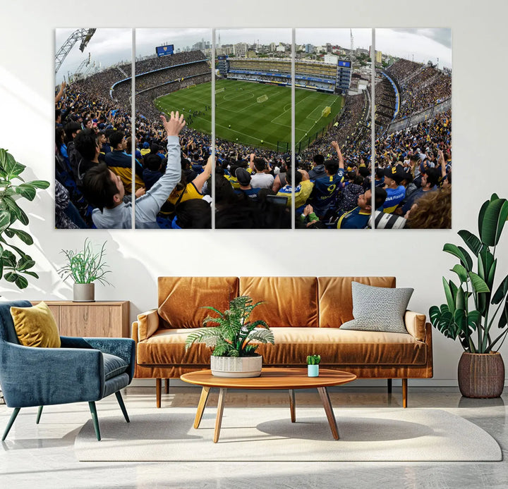 La Bombonera Stadium Wall Art Canvas for Sports Lover Gift, Boca Juniors Stadium Wall Art Print, Soccer Fans Print, Soccer Stadiums Canvas