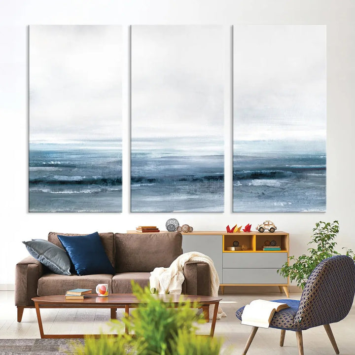 Large Abstract Seascape Ocean Nautical Artwork Wall Art Canvas Print