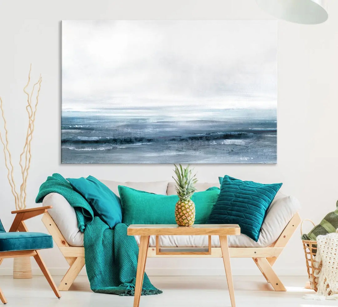 Large Abstract Seascape Ocean Nautical Artwork Wall Art Canvas Print