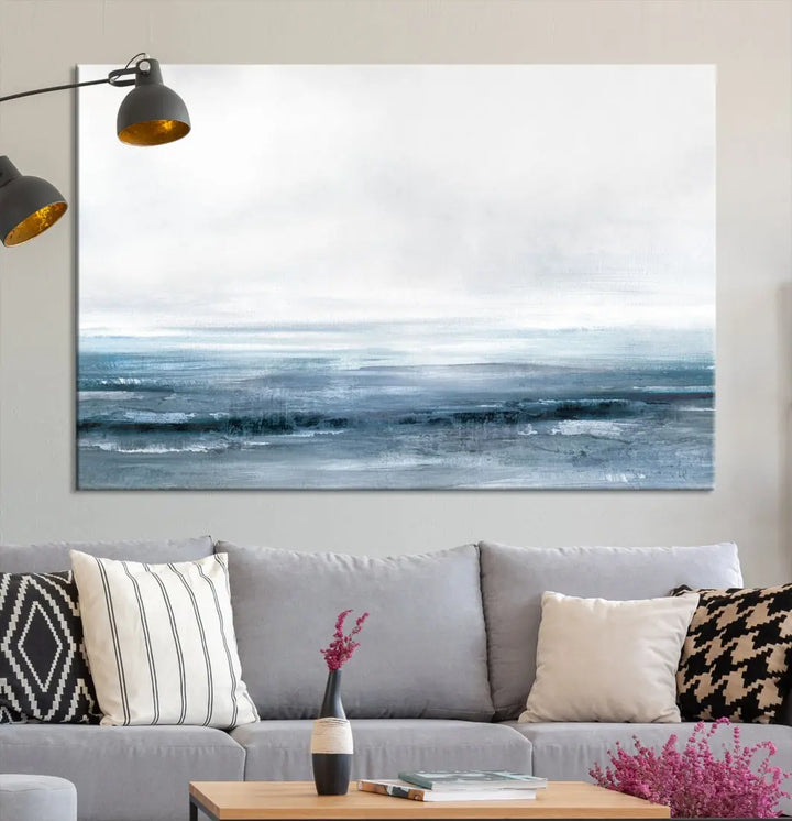 Large Abstract Seascape Ocean Nautical Artwork Wall Art Canvas Print