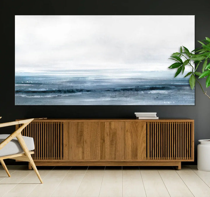 Large Abstract Seascape Ocean Nautical Artwork Wall Art Canvas Print