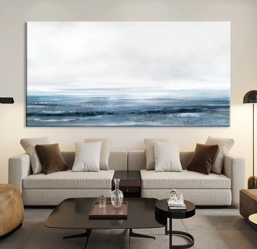 Large Abstract Seascape Ocean Nautical Artwork Wall Art Canvas Print