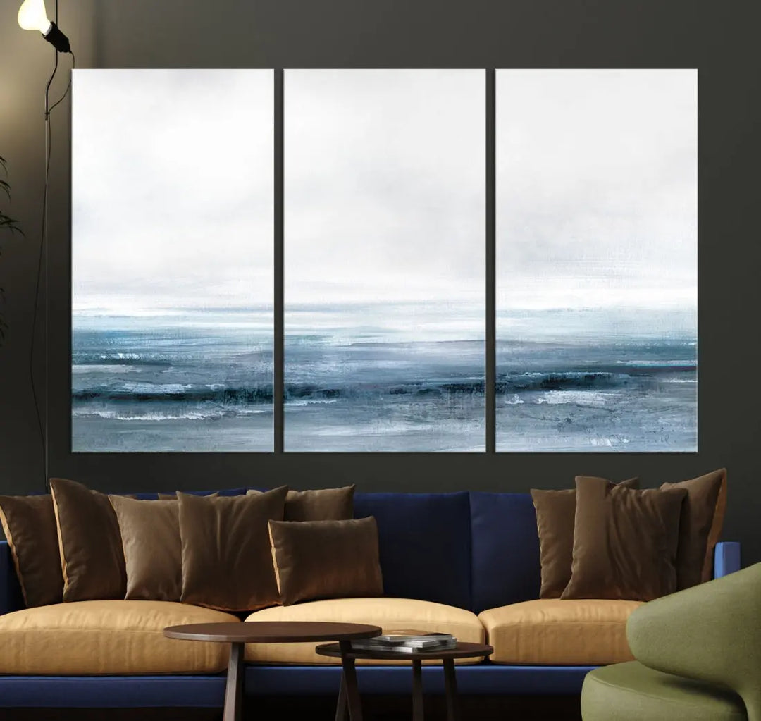 Large Abstract Seascape Ocean Nautical Artwork Wall Art Canvas Print