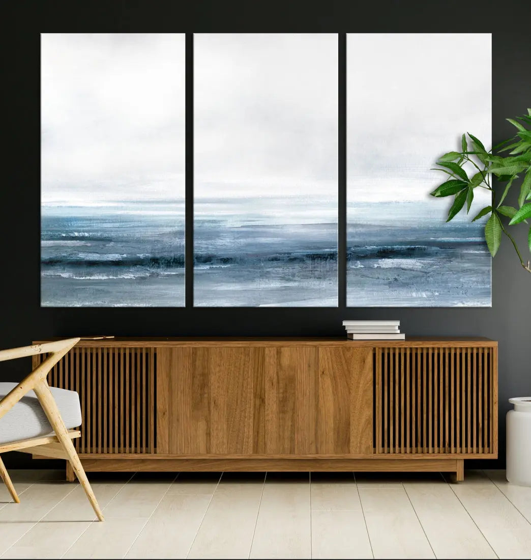 Large Abstract Seascape Ocean Nautical Artwork Wall Art Canvas Print