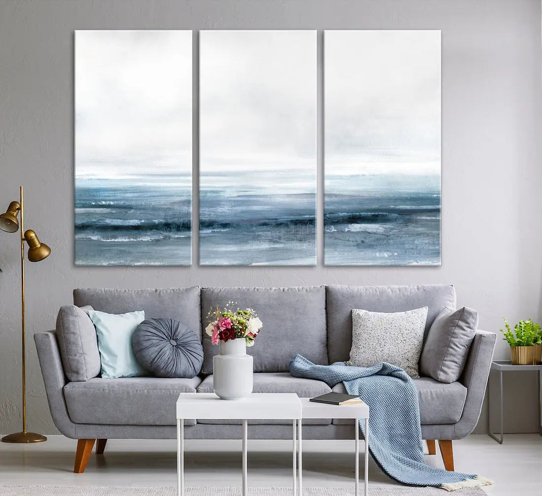 Large Abstract Seascape Ocean Nautical Artwork Wall Art Canvas Print