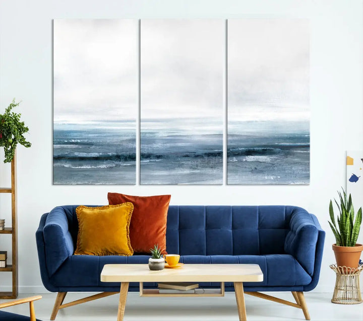 Large Abstract Seascape Ocean Nautical Artwork Wall Art Canvas Print