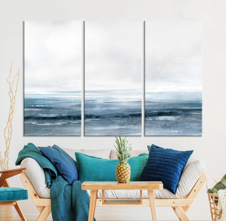 Large Abstract Seascape Ocean Nautical Artwork Wall Art Canvas Print