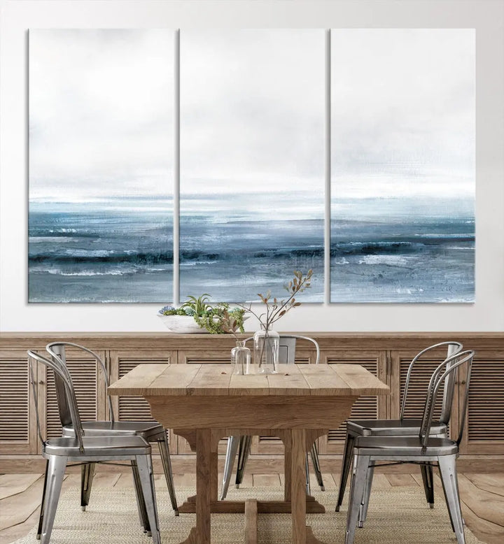 Large Abstract Seascape Ocean Nautical Artwork Wall Art Canvas Print