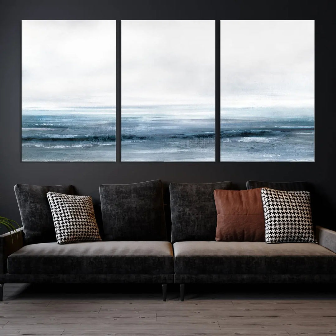 Large Abstract Seascape Ocean Nautical Artwork Wall Art Canvas Print