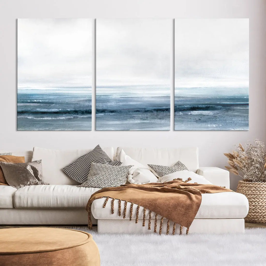 Large Abstract Seascape Ocean Nautical Artwork Wall Art Canvas Print