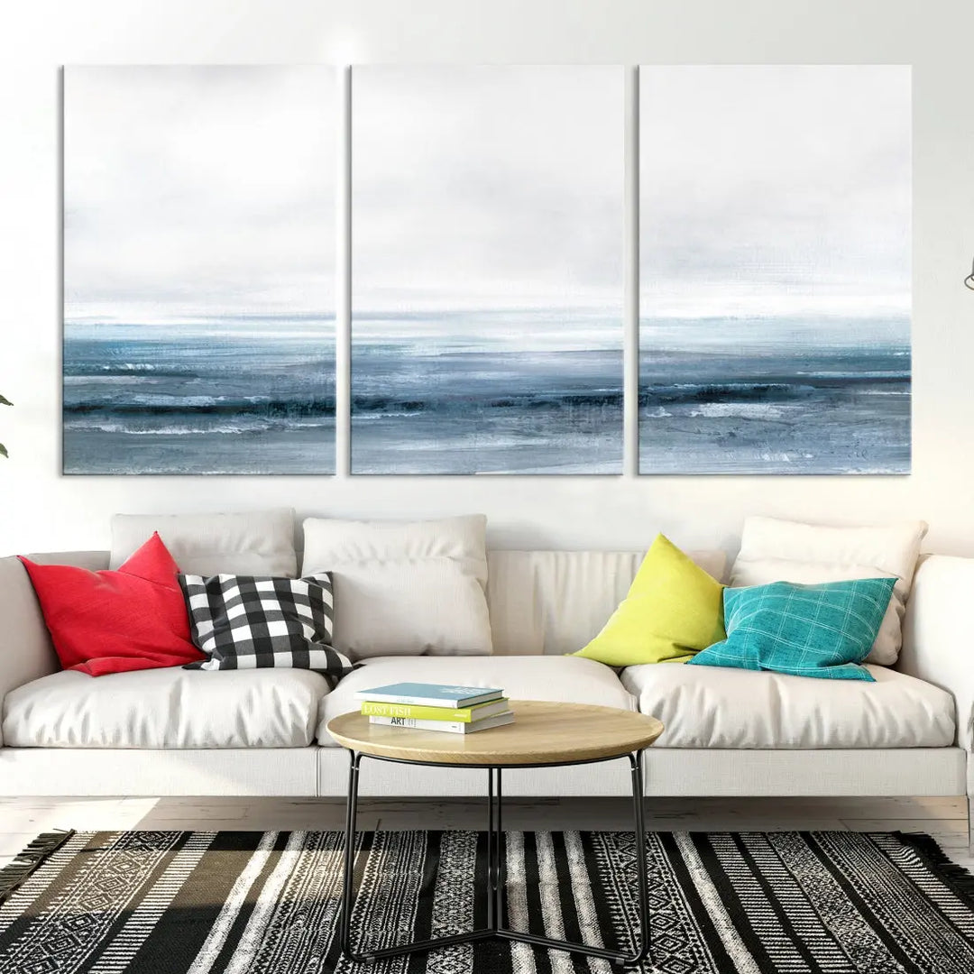 Large Abstract Seascape Ocean Nautical Artwork Wall Art Canvas Print