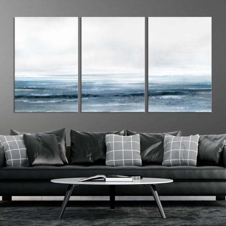 Large Abstract Seascape Ocean Nautical Artwork Wall Art Canvas Print