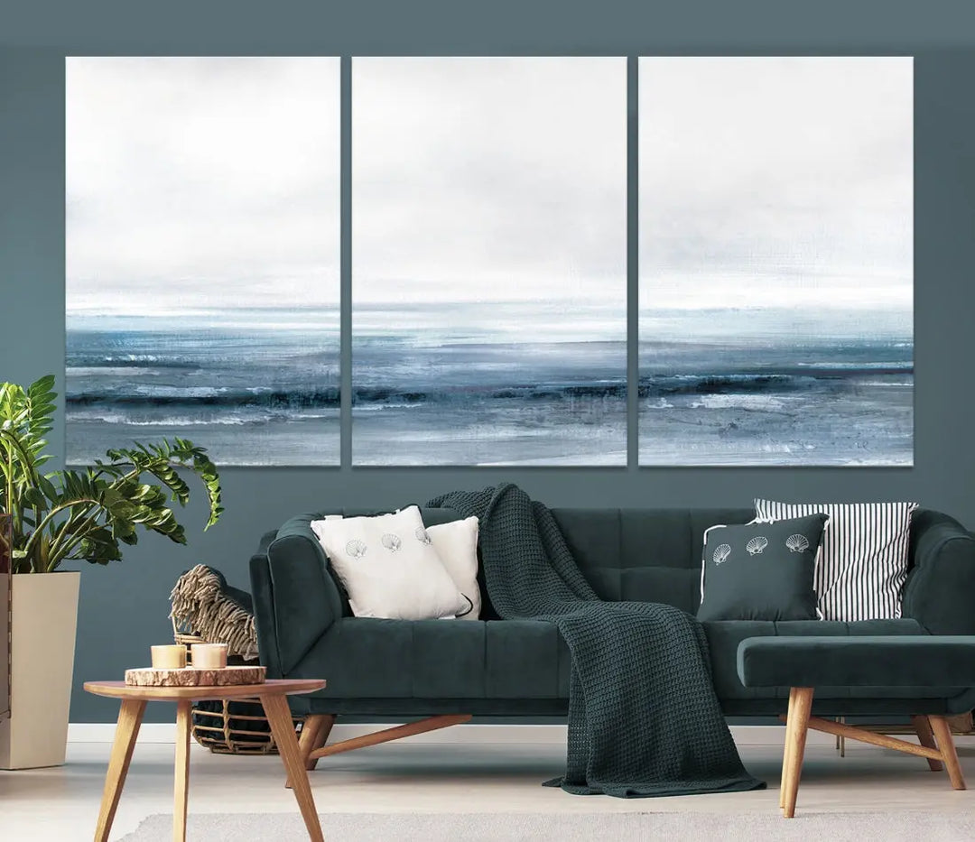 Large Abstract Seascape Ocean Nautical Artwork Wall Art Canvas Print