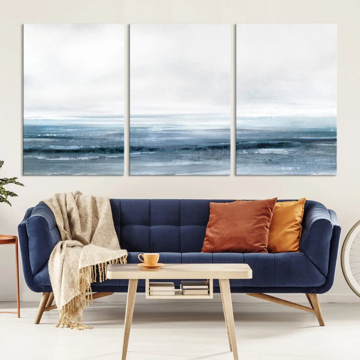 Large Abstract Seascape Ocean Nautical Artwork Wall Art Canvas Print