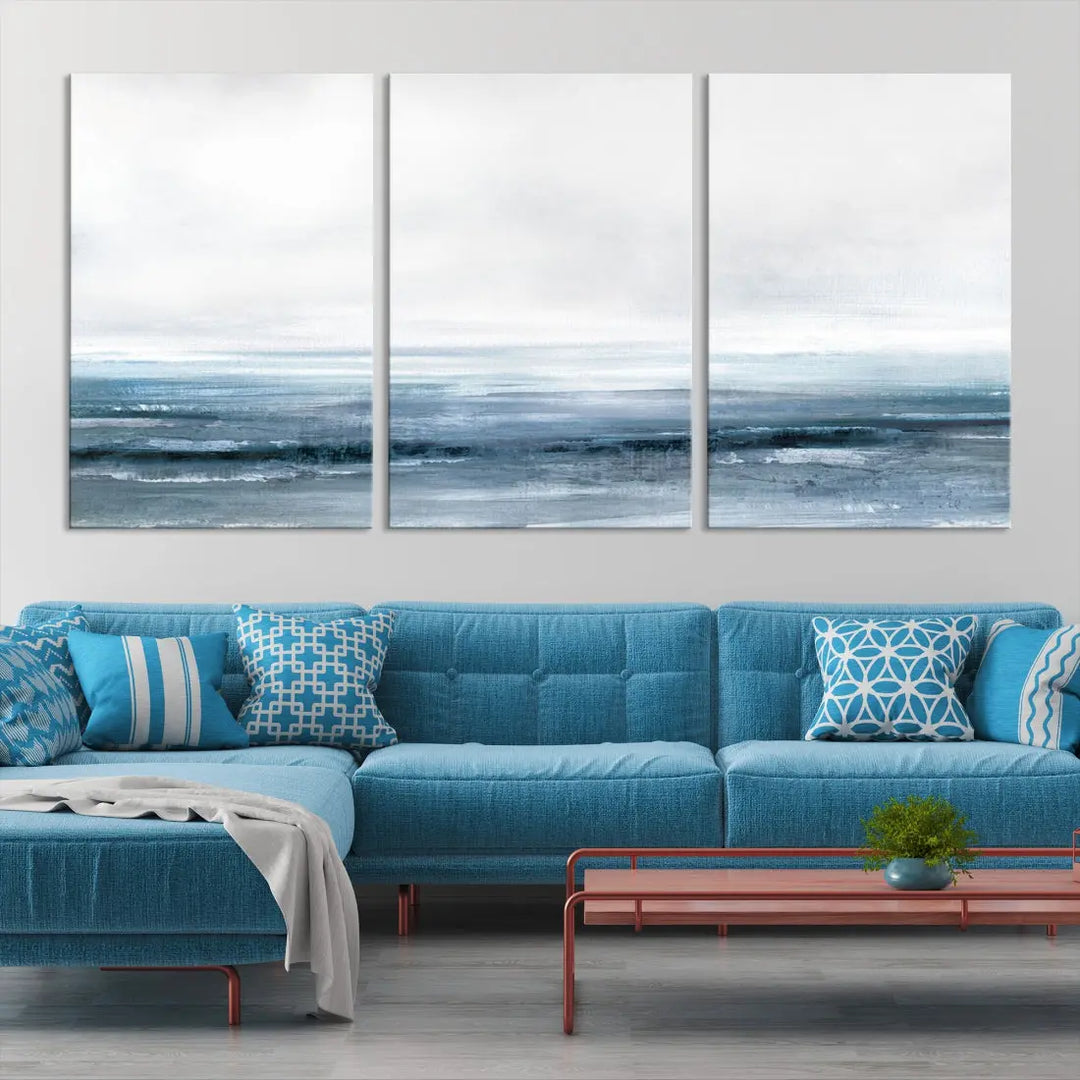 Large Abstract Seascape Ocean Nautical Artwork Wall Art Canvas Print