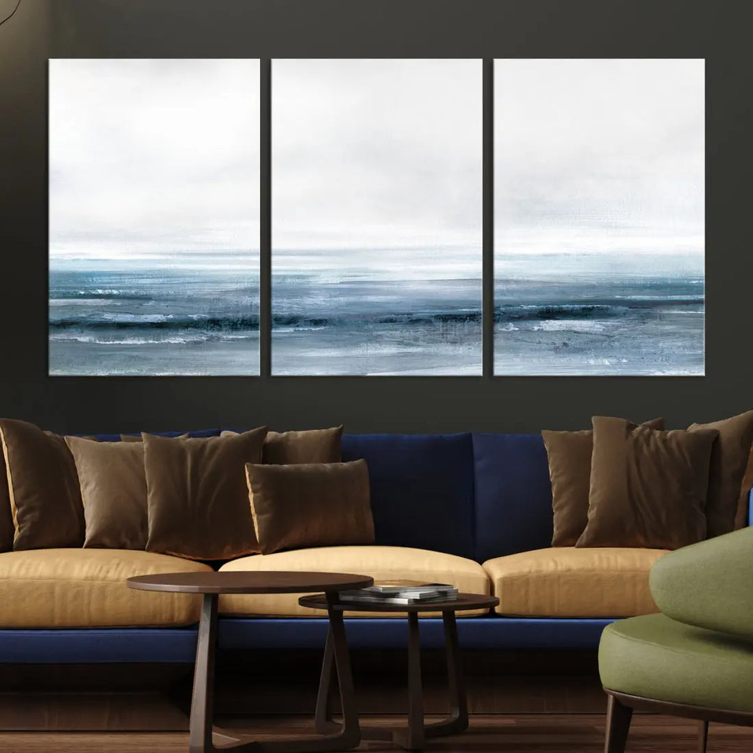 Large Abstract Seascape Ocean Nautical Artwork Wall Art Canvas Print