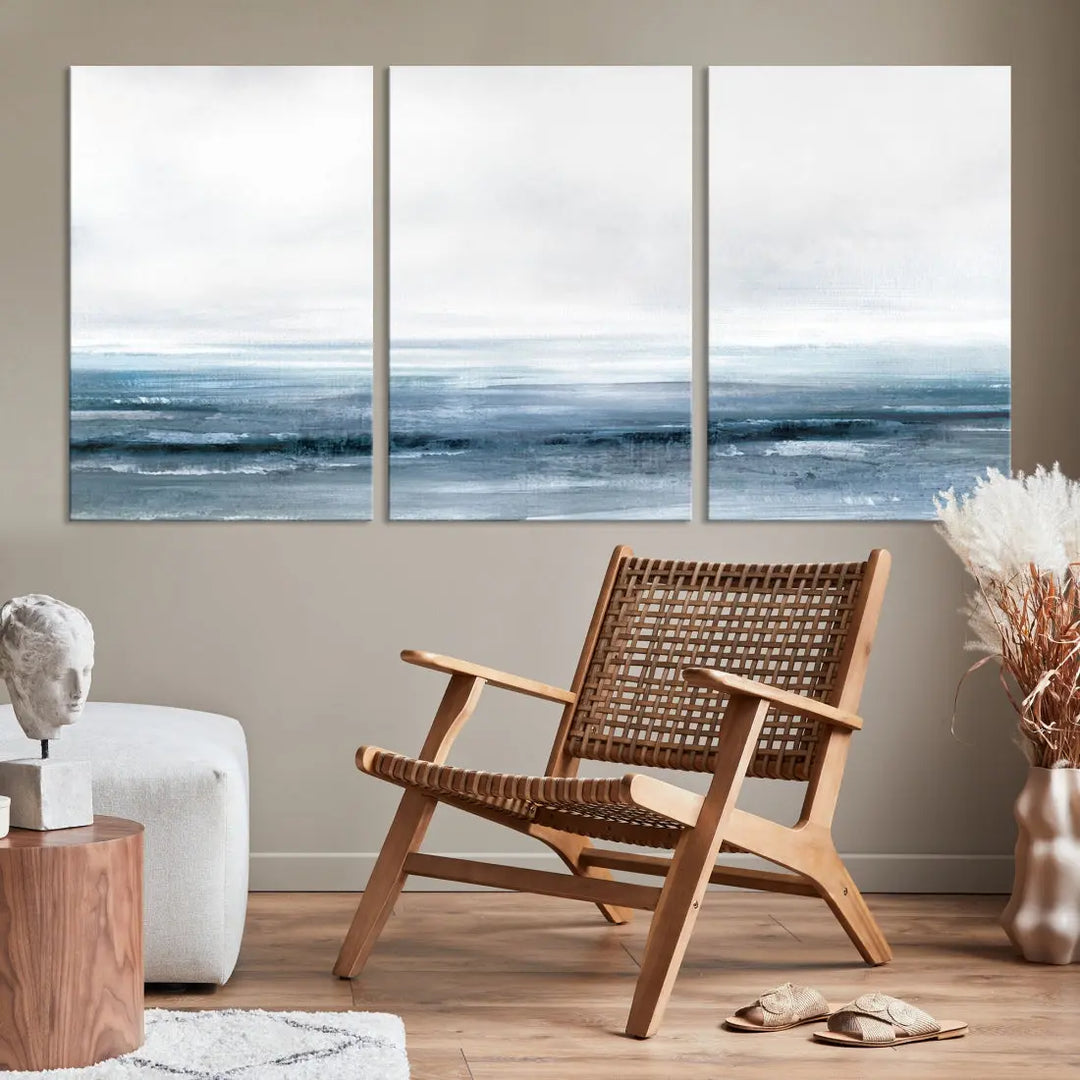 Large Abstract Seascape Ocean Nautical Artwork Wall Art Canvas Print