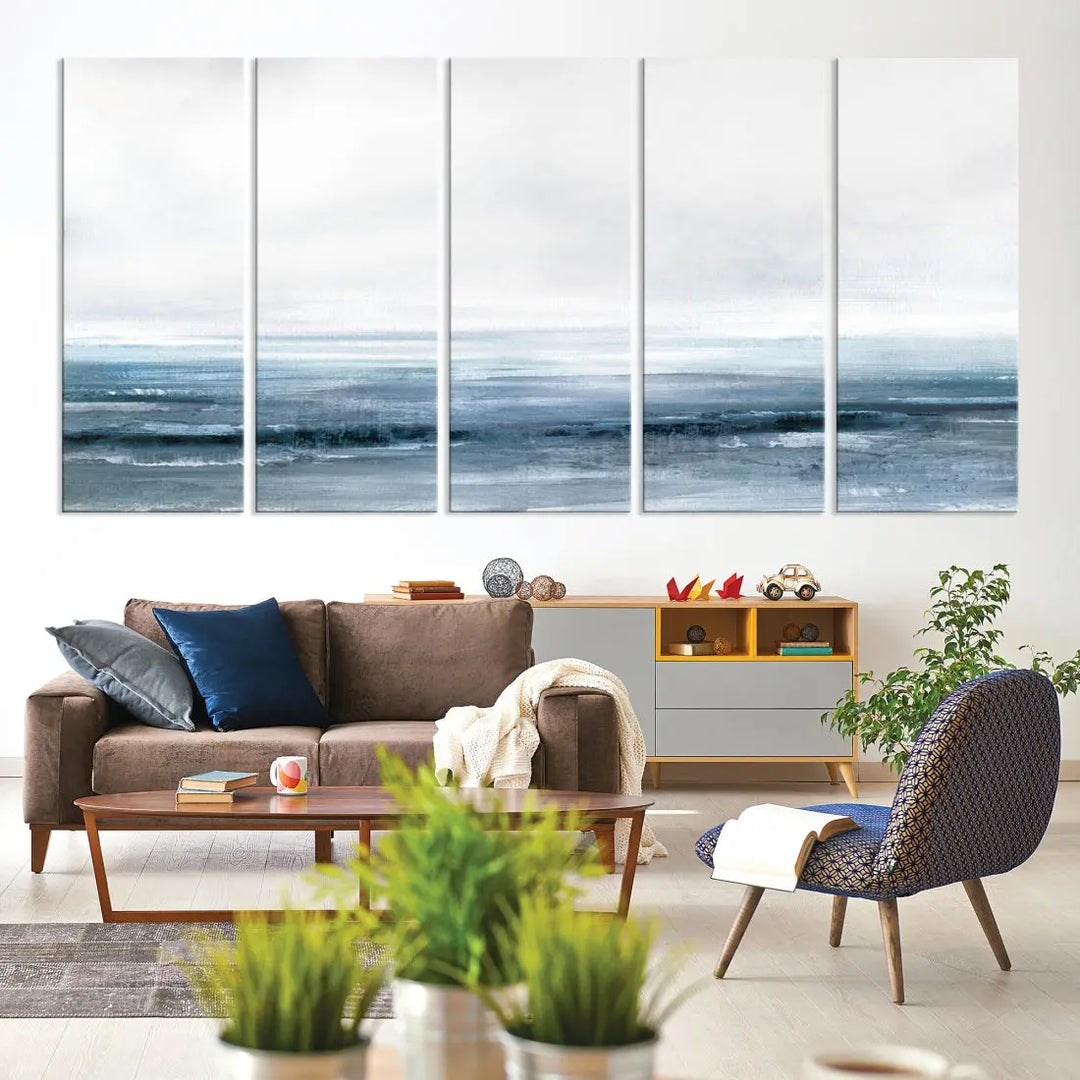 Large Abstract Seascape Ocean Nautical Artwork Wall Art Canvas Print