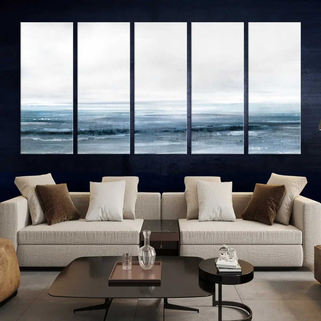 Large Abstract Seascape Ocean Nautical Artwork Wall Art Canvas Print