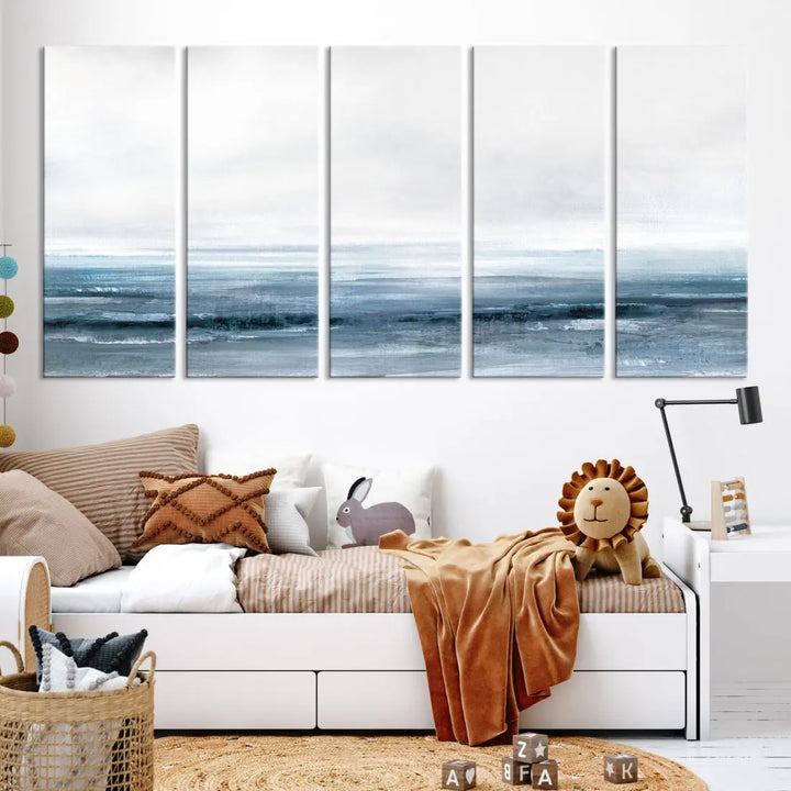 Large Abstract Seascape Ocean Nautical Artwork Wall Art Canvas Print