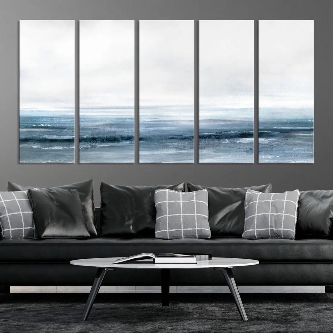 Large Abstract Seascape Ocean Nautical Artwork Wall Art Canvas Print