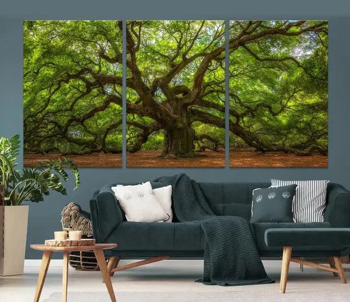 Large Angel Oak Tree Wall Art Canvas Print