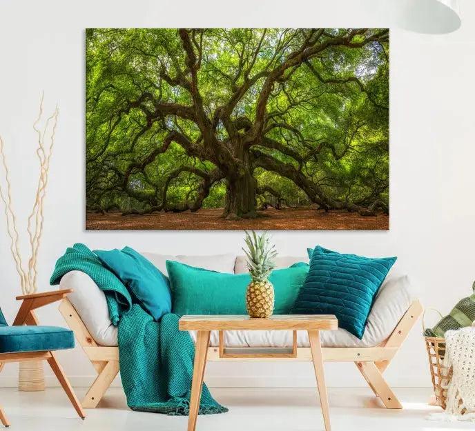 Large Angel Oak Tree Wall Art Canvas Print