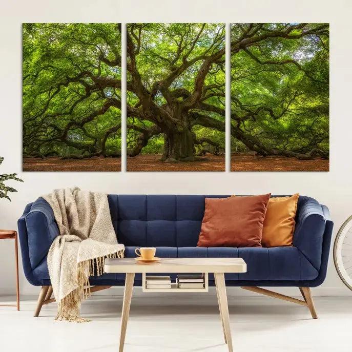 Large Angel Oak Tree Wall Art Canvas Print