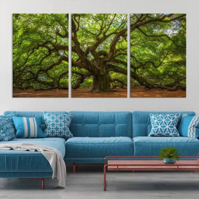 Large Angel Oak Tree Wall Art Canvas Print