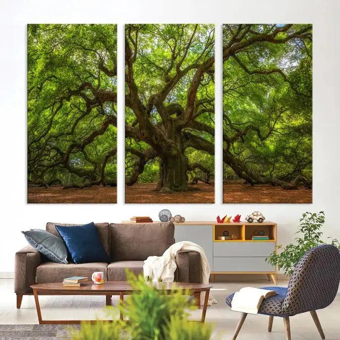 Large Angel Oak Tree Wall Art Canvas Print