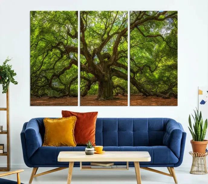 Large Angel Oak Tree Wall Art Canvas Print