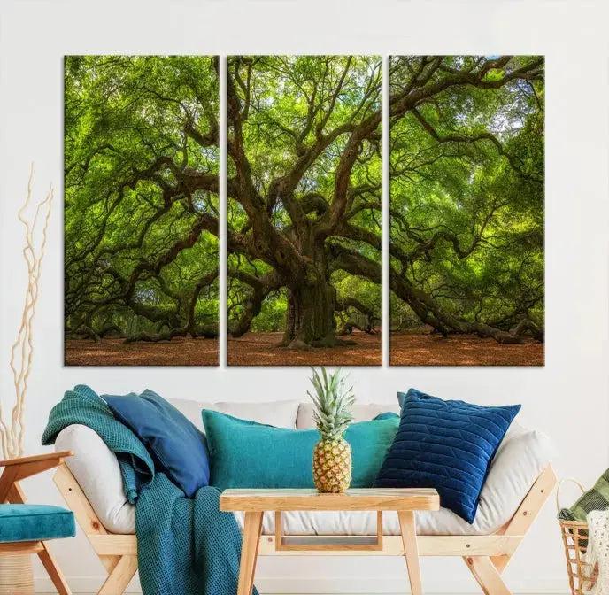 Large Angel Oak Tree Wall Art Canvas Print