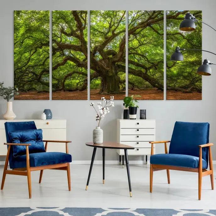 Large Angel Oak Tree Wall Art Canvas Print