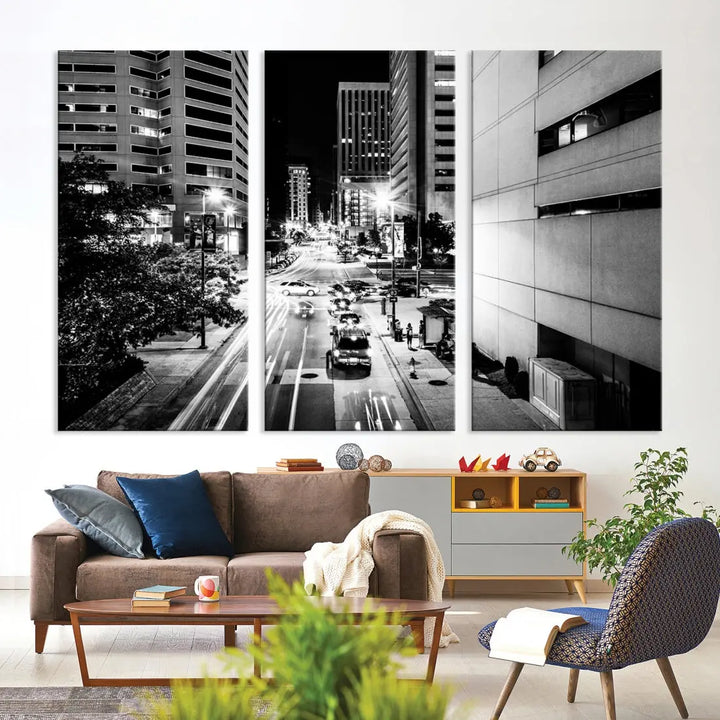 Large Baltimore Streetview Canvas Wall Art Cityscape Canvas Print Artwork