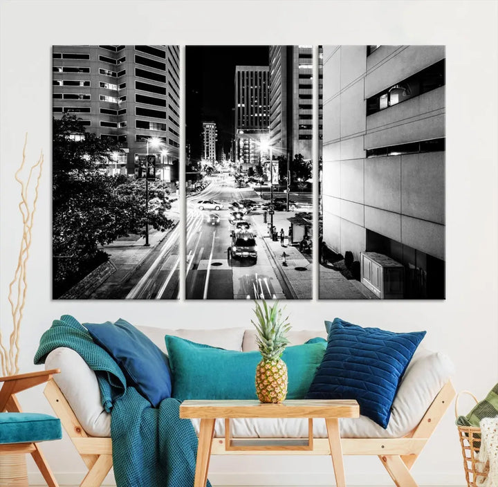 Large Baltimore Streetview Canvas Wall Art Cityscape Canvas Print Artwork