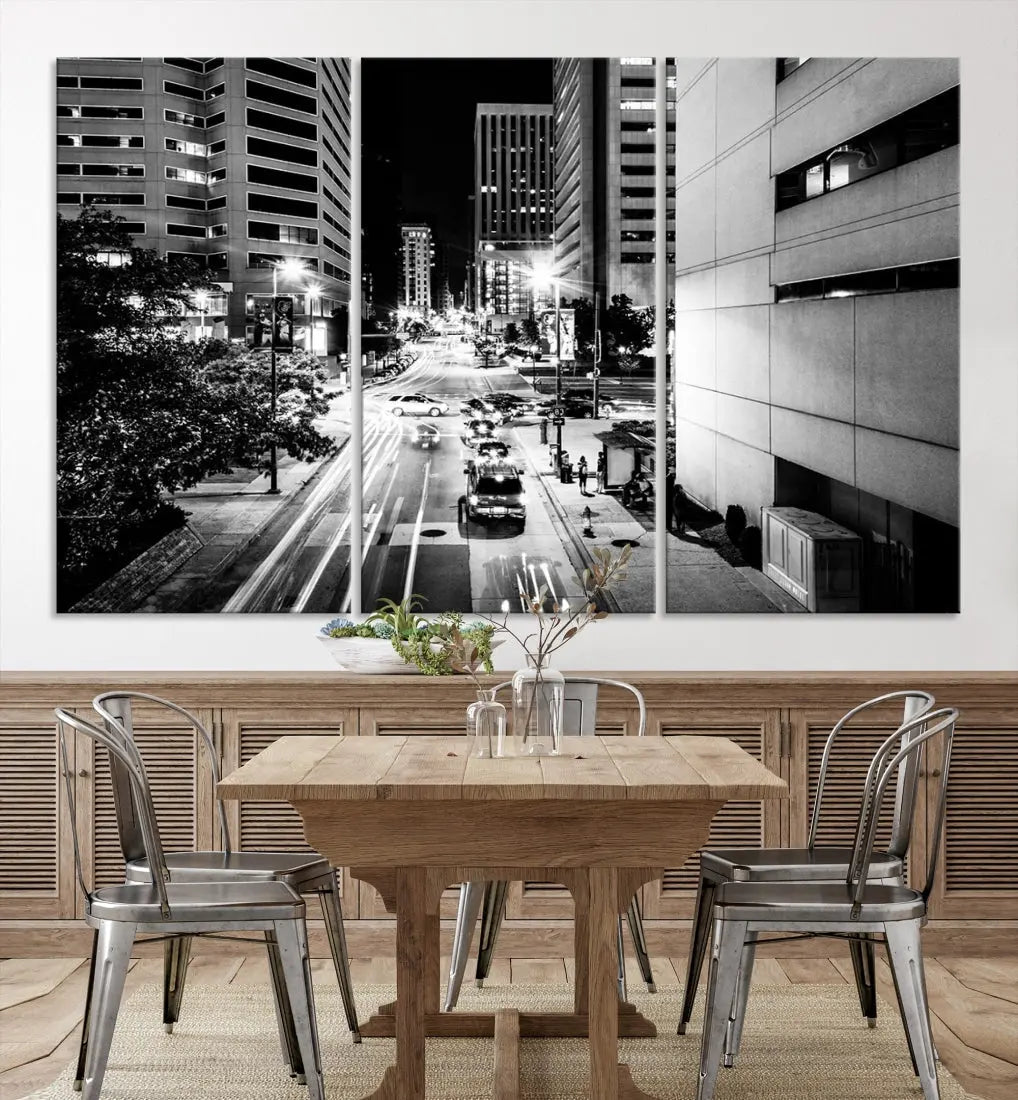 Large Baltimore Streetview Canvas Wall Art Cityscape Canvas Print Artwork