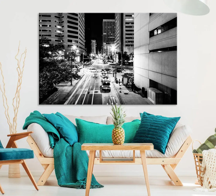 Large Baltimore Streetview Canvas Wall Art Cityscape Canvas Print Artwork